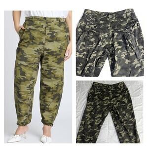 Eloquii Woman’s Plus Size 18 Zip Hem Stretch Highrise fly Camouflage Cargo Pants